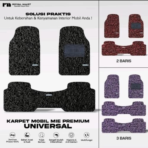 ROYAL MART Karpet Mobil Mie Premium Universal/Untuk Semua Mobil Tebal 18mm Mudah Dibersihkan