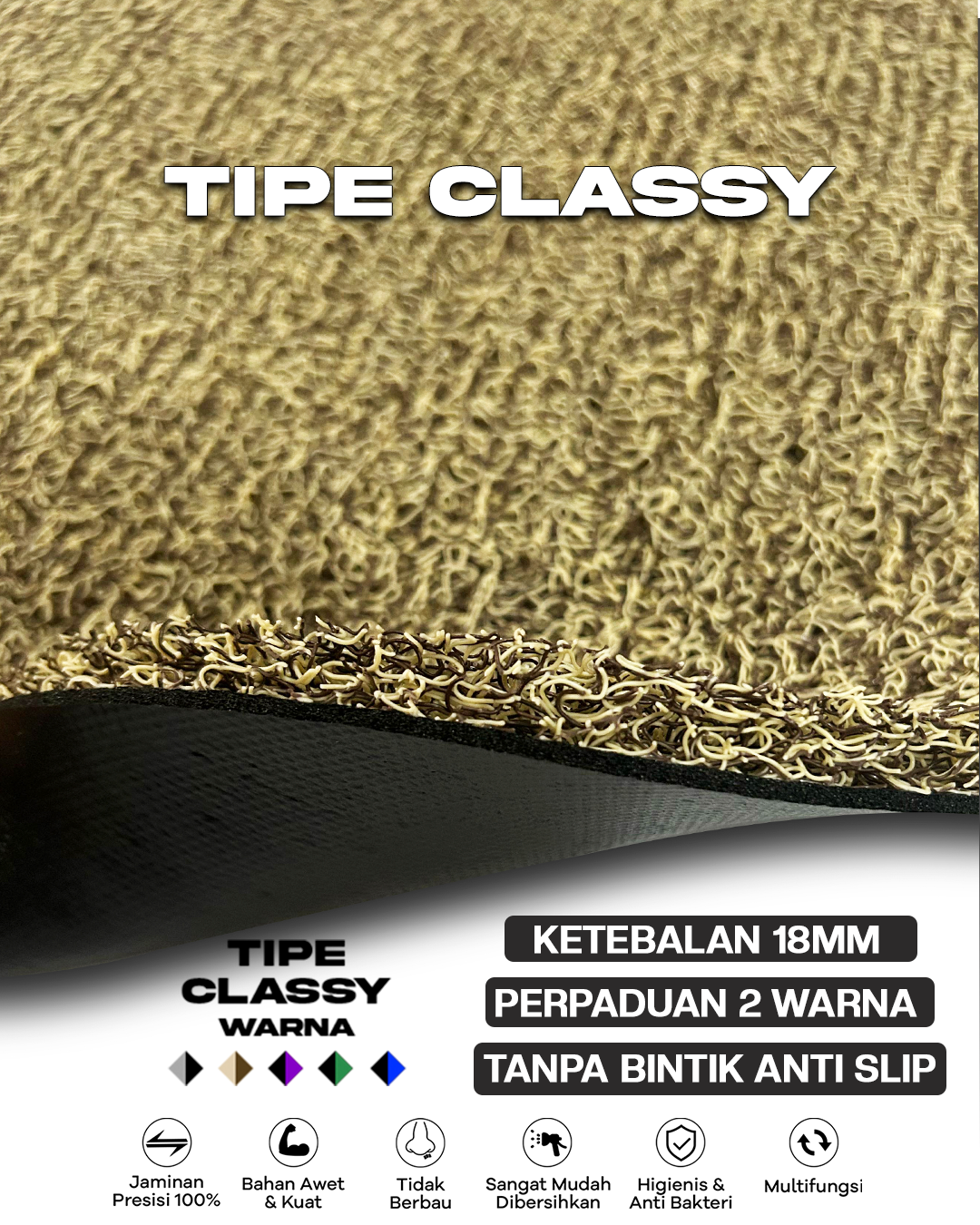 classy ROYAL MART Karpet Mobil Mie Premium Daihatsu Grandmax Full Set Bergaransi
