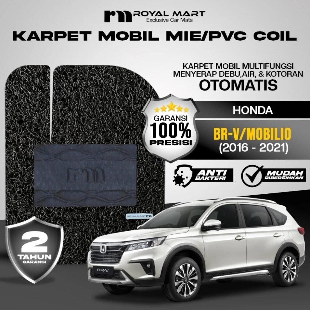 ROYAL MART Karpet Mobil Mie Premium Honda Brv/Mobilio 2015-2021 Full Set Bergaransi