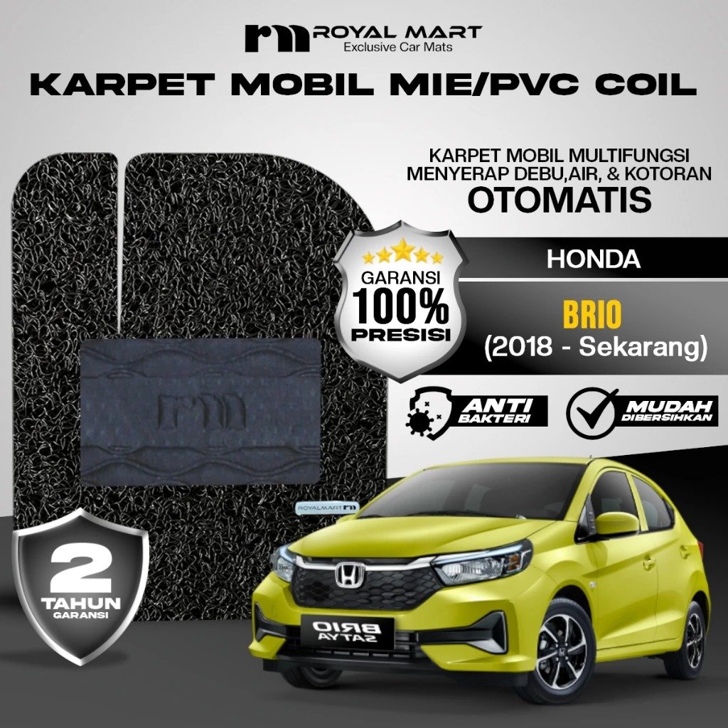 ROYAL MART Karpet Mobil Mie Premium Honda Brio 2018-Sekarang Full Set Bergaransi