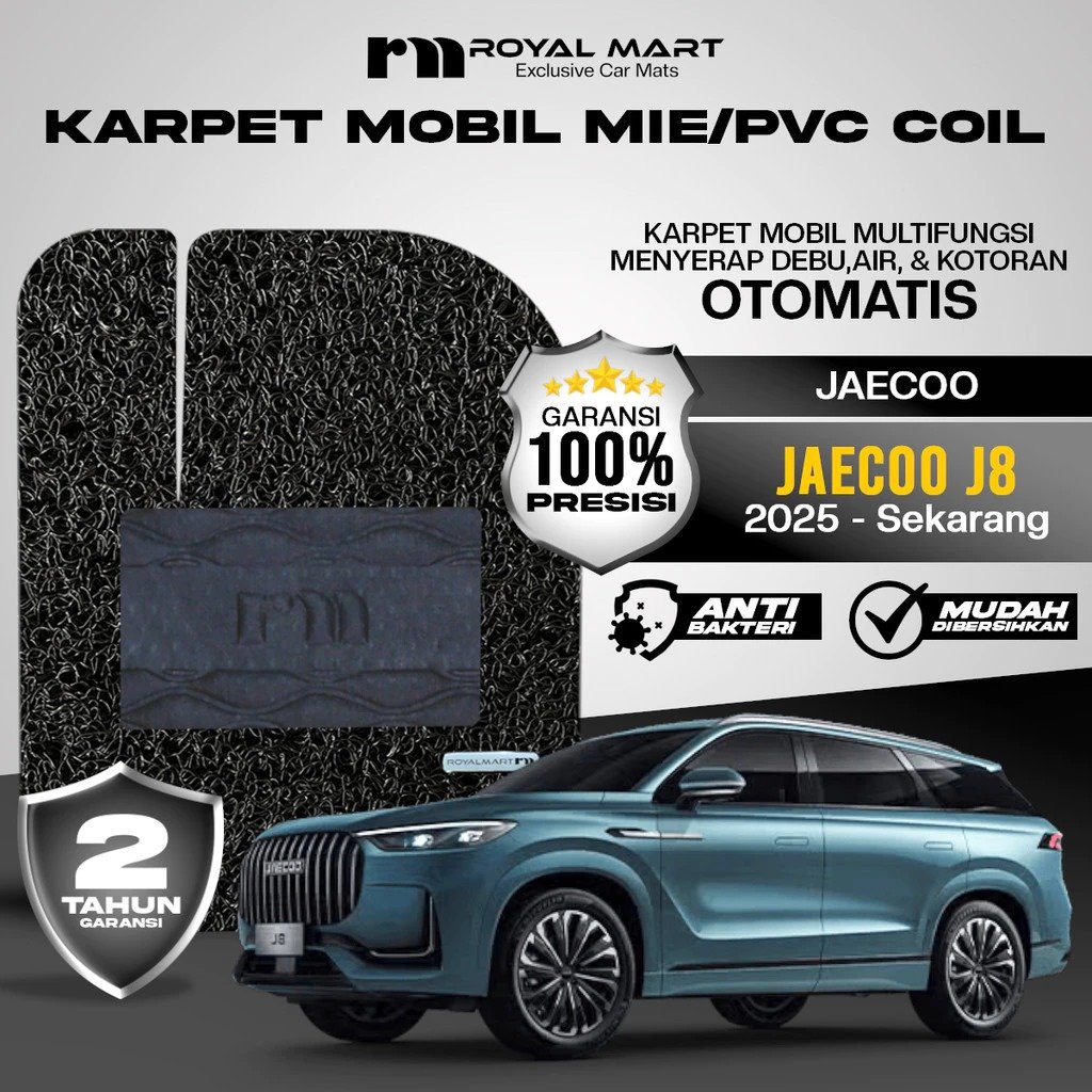 ROYAL MART Karpet Mobil Mie Premium Untuk Jaecoo J8 2025 - Sekarang Full Set Bergaransi